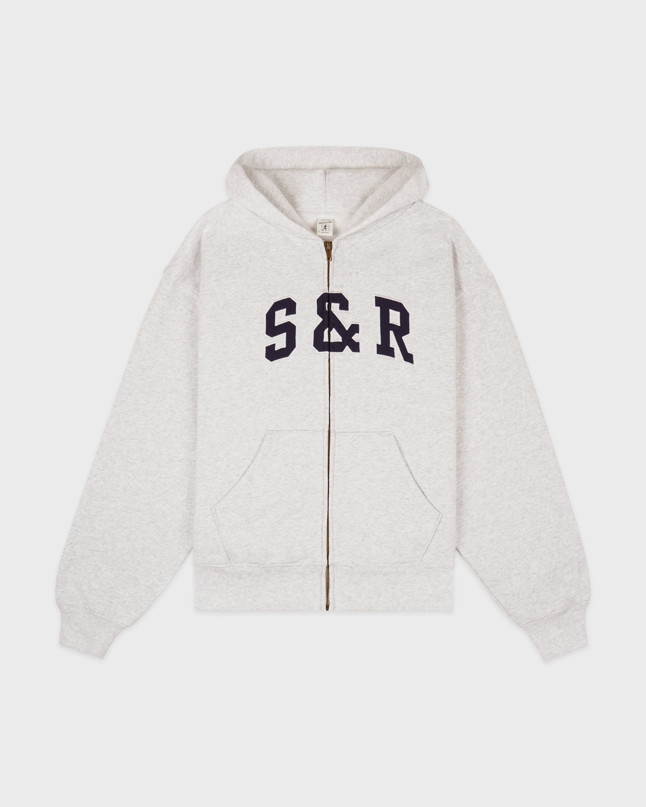 S&R Ivy Zip Hoodie - Heather Gray/Navy