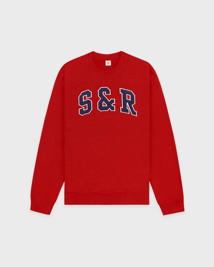 S&R Ivy Crewneck - Ruby/Navy