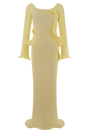 Sandrine Off Shoulder Knit Maxi Dress - Lemon