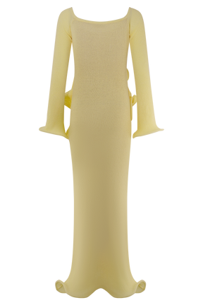 Sandrine Off Shoulder Knit Maxi Dress - Lemon
