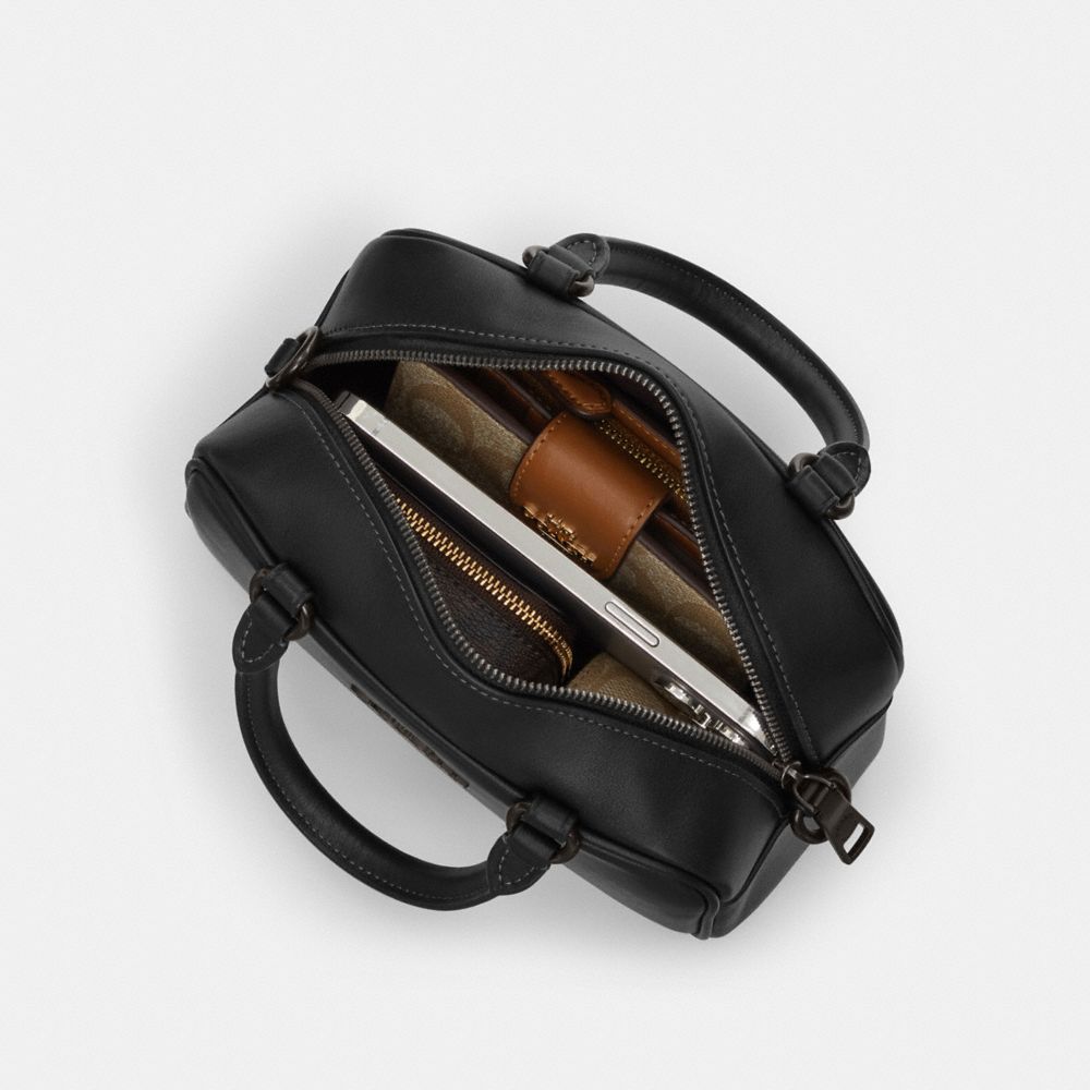 Satchel Crossbody Bag With Plaid Print