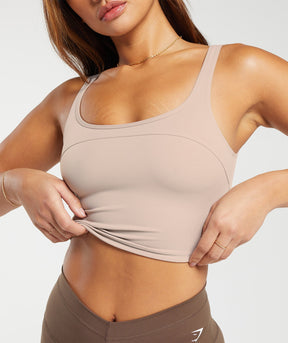 Gymshark Scoop Back Crop Tank - Stone Pink