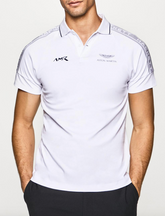 Hackett White AMR Tipped Shoulder Cotton Polo Shirt