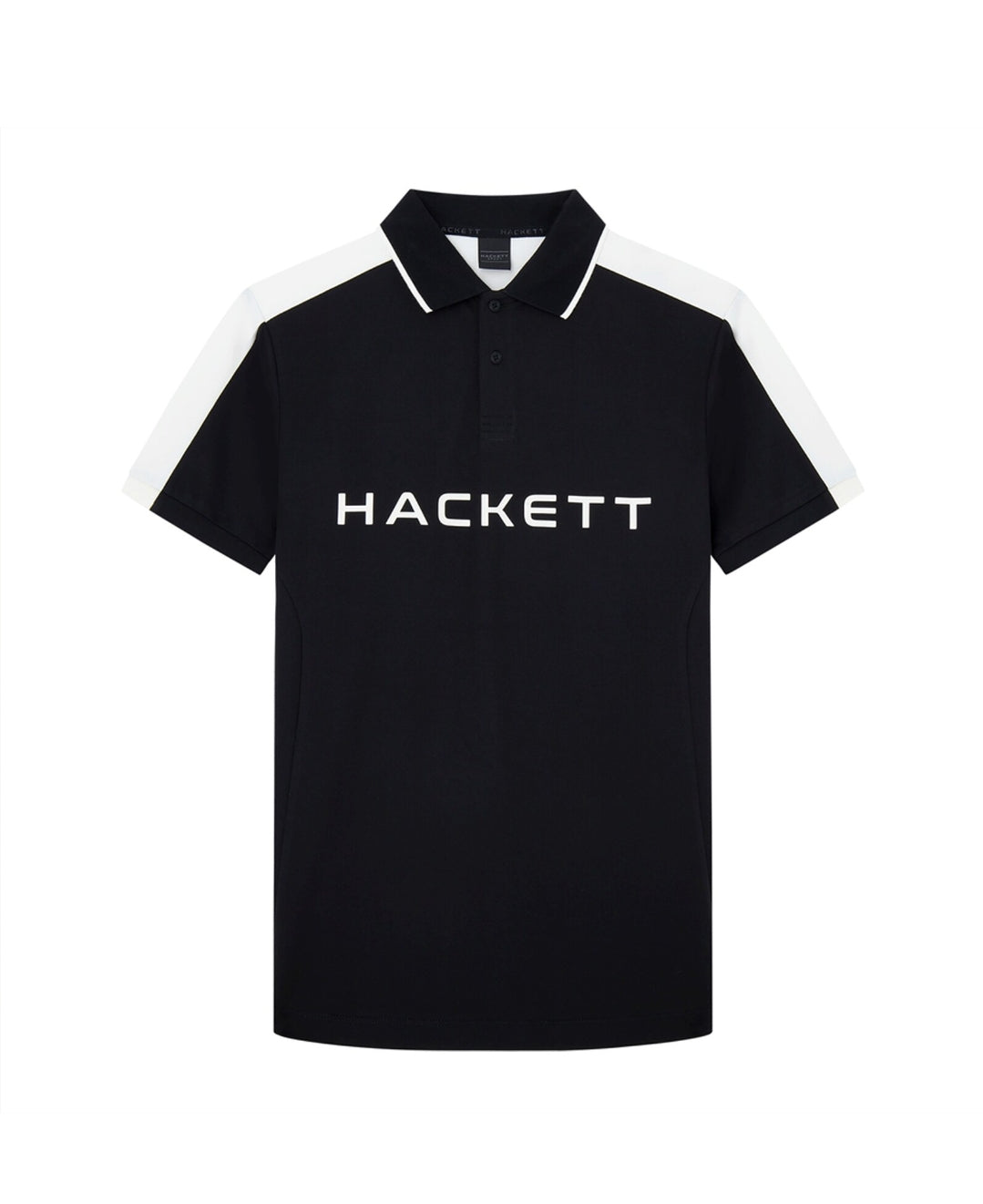 Hackett Men Black Colourblocked Polo Tshirt