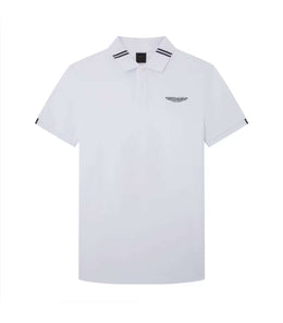 Hackett Men White Polo With AMR Wings Logo