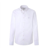 Hackett Men White Plain Slim fit Oxford Shirt