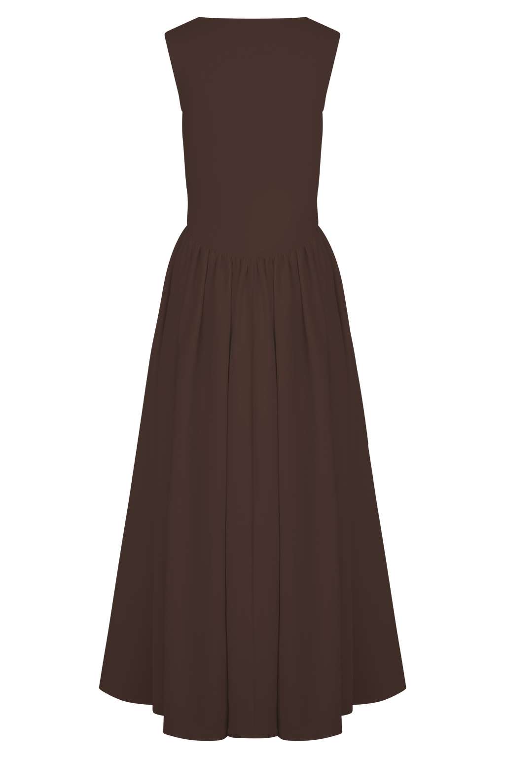 Sharon Scuba Jersey Midi Dress - Cacao Brown