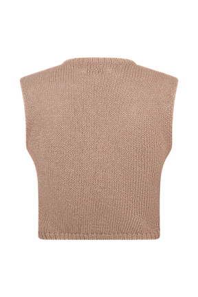 Sloane Overlay Knit Top - Latte