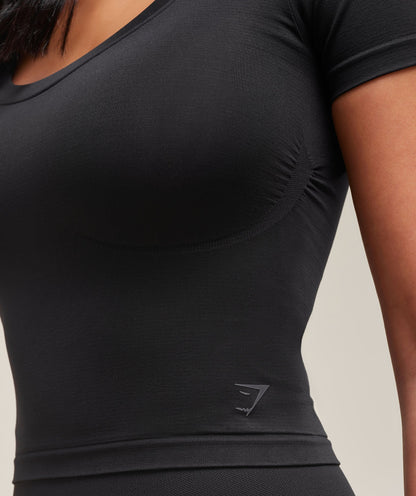 Gymshark Soft Sculpt Midi T-Shirt - Black