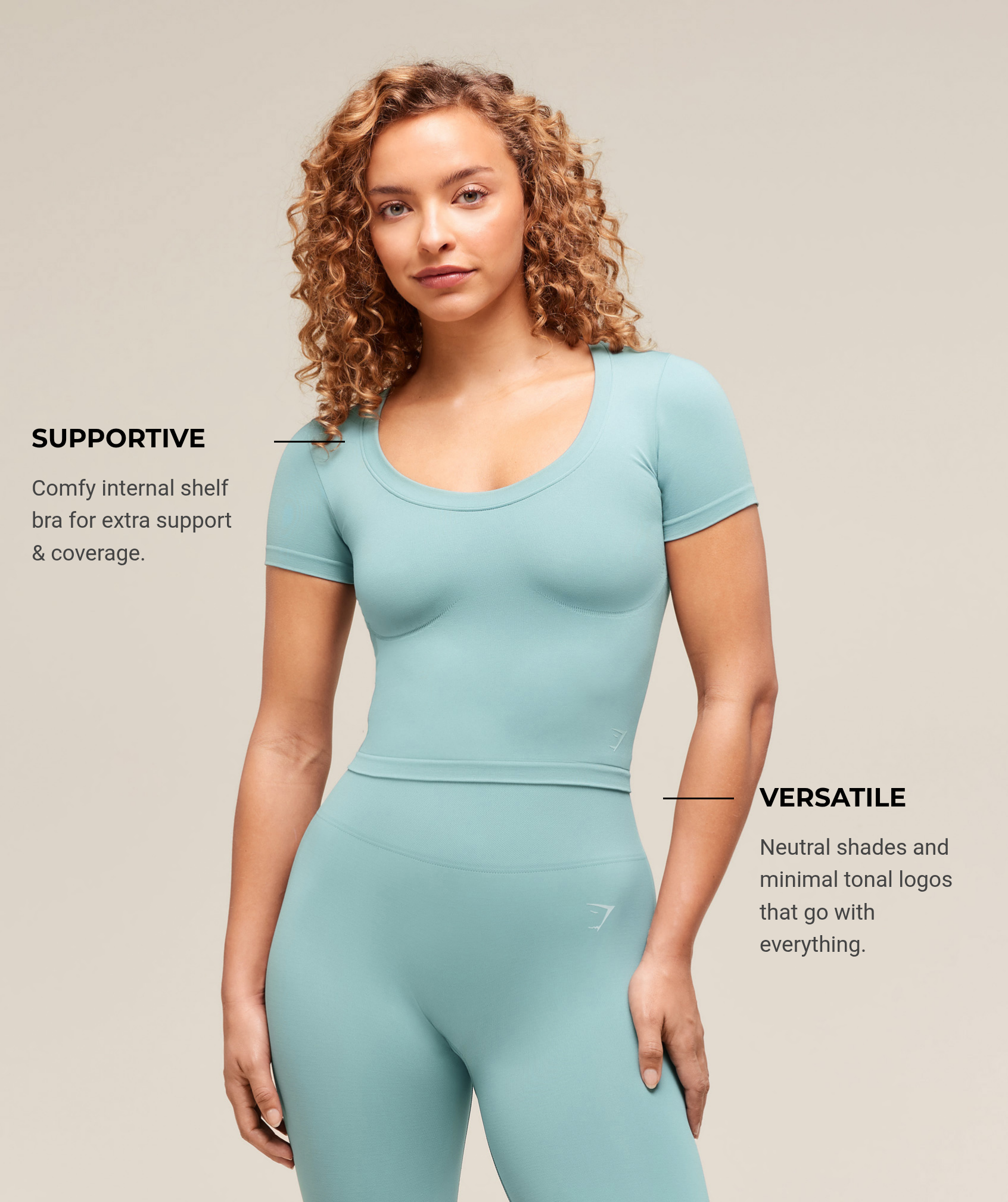 Gymshark Soft Sculpt Midi T-Shirt - Rest Blue