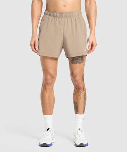 Gymshark Sport 5" Shorts - Cement Brown/Pebble Grey