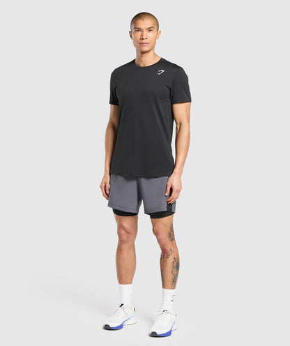 Gymshark Sport 7" 2 in 1 Shorts - Dark Grey/Black