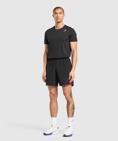 Gymshark Sport  7" Shorts - Black/Conditioning Red