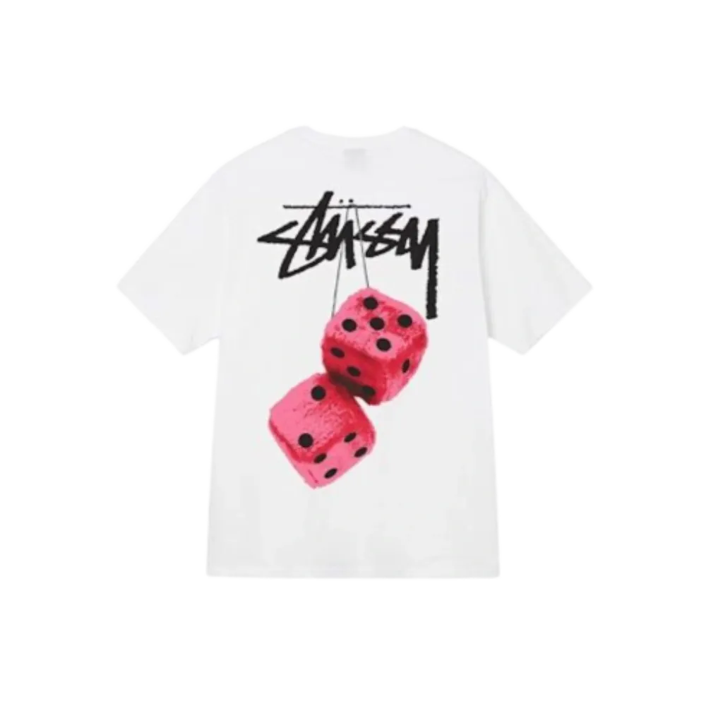 Stussy Fuzzy Dice Tee White