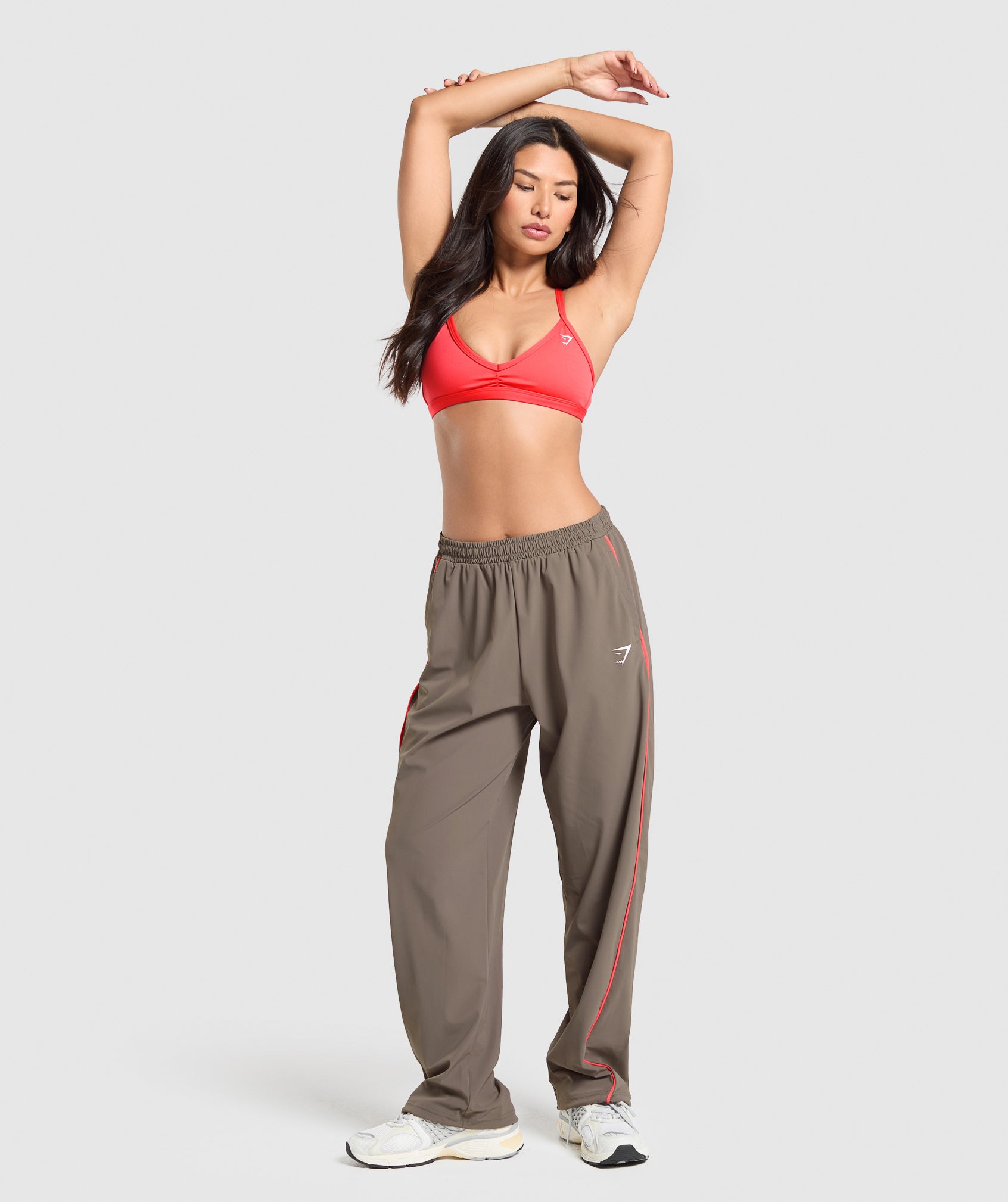 Gymshark Stitch Feature Woven Pants - Camo Brown