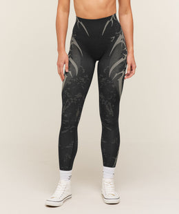 Gymshark Storm Seamless Leggings - Black/Tinted White