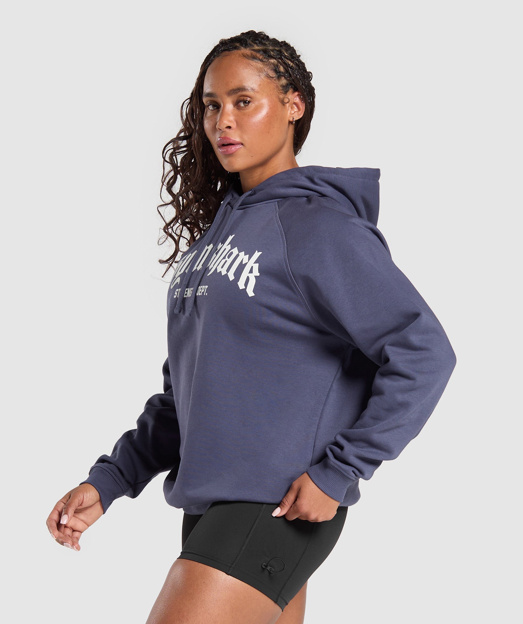 Gymshark Strength Department Graphic Hoodie - Weighted Purple