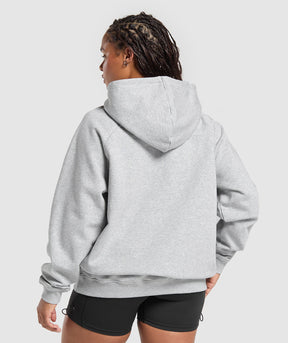 Gymshark Strength Department Graphic Hoodie - Light Grey Core Marl