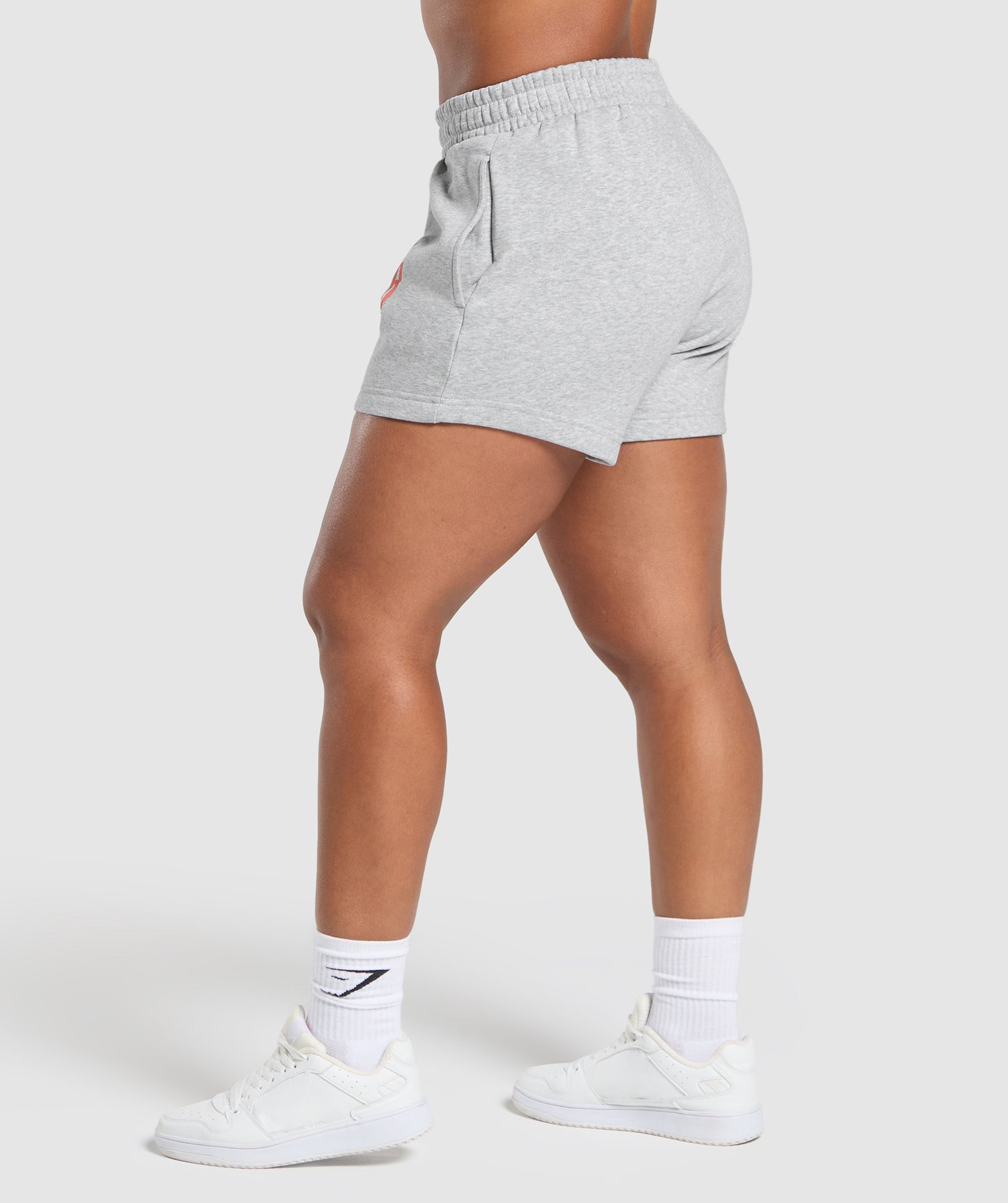 Gymshark Strength Department Graphic Shorts - Light Grey Core Marl