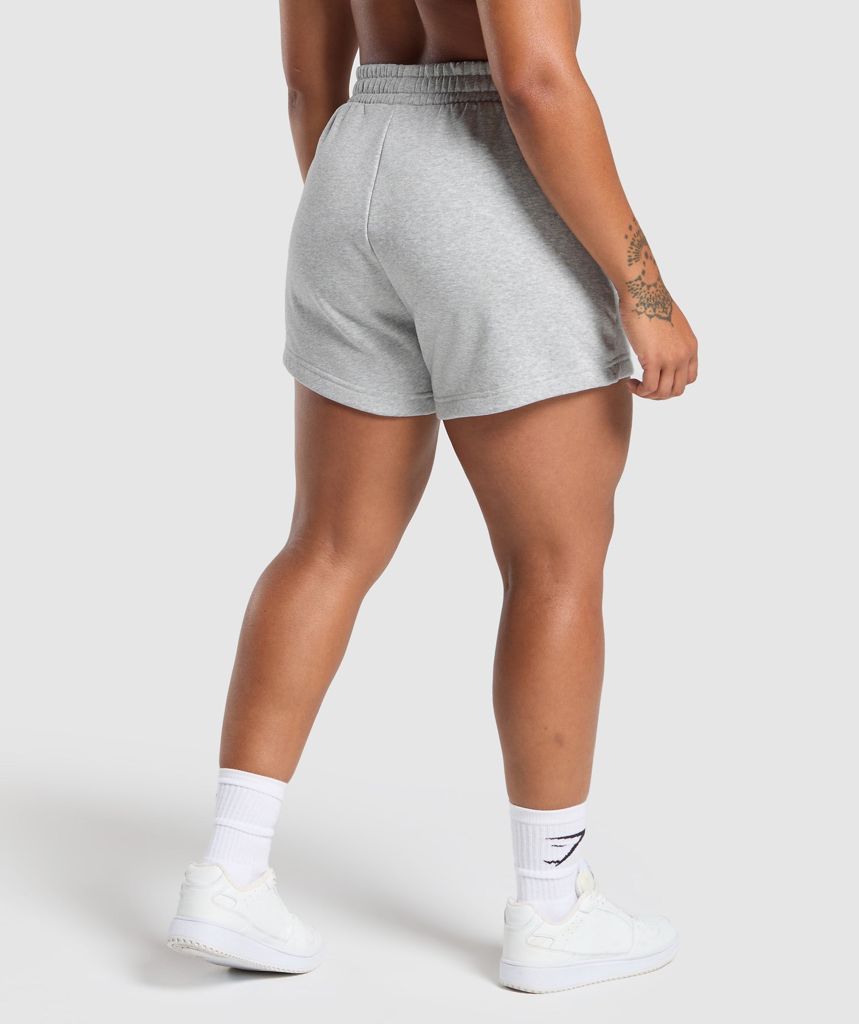 Gymshark Strength Department Graphic Shorts - Light Grey Core Marl