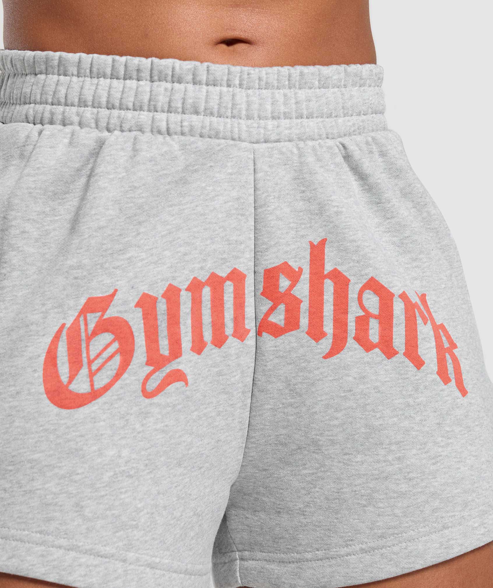 Gymshark Strength Department Graphic Shorts - Light Grey Core Marl