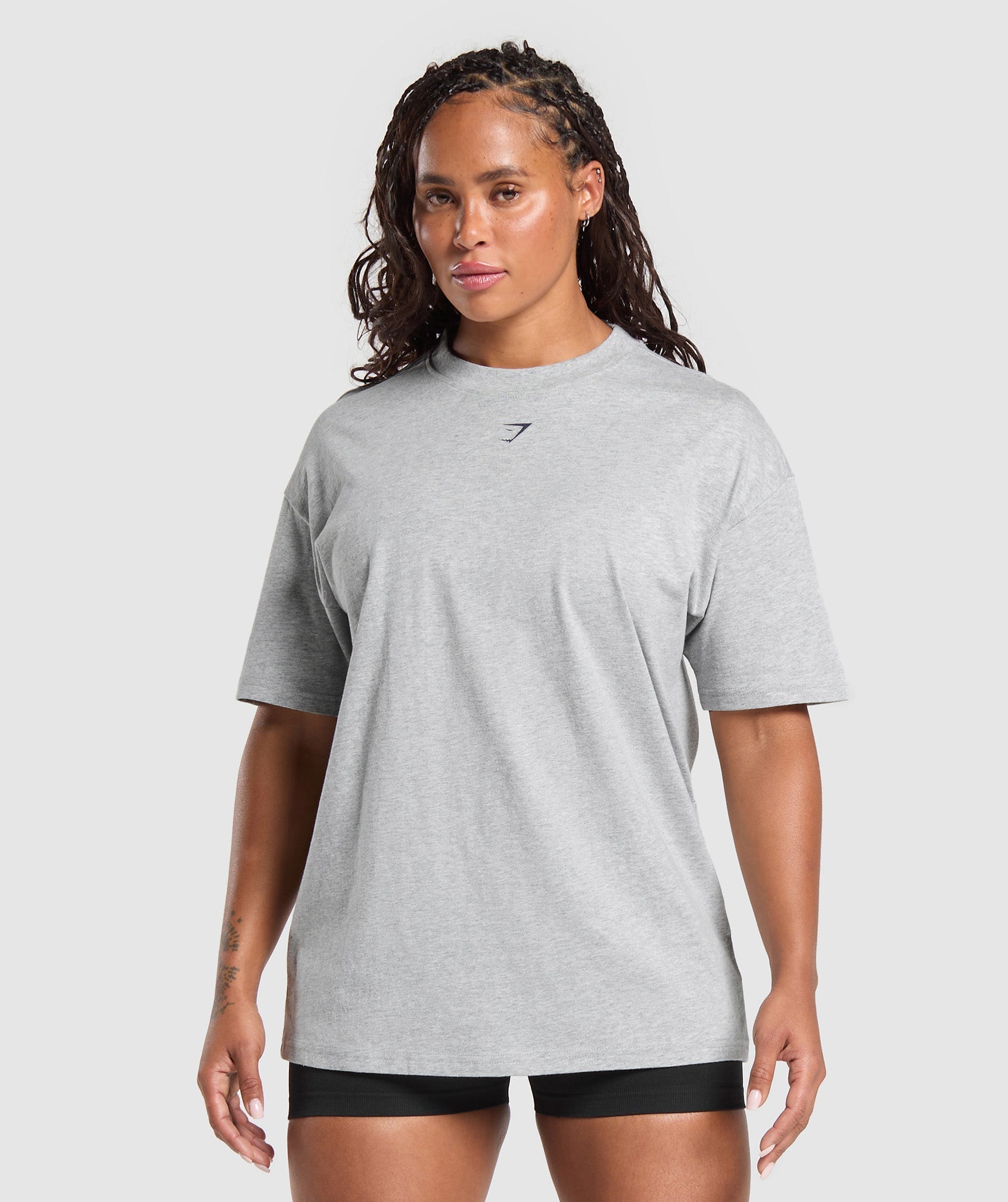 Gymshark Strength Department Graphic T-Shirt - Light Grey Marl