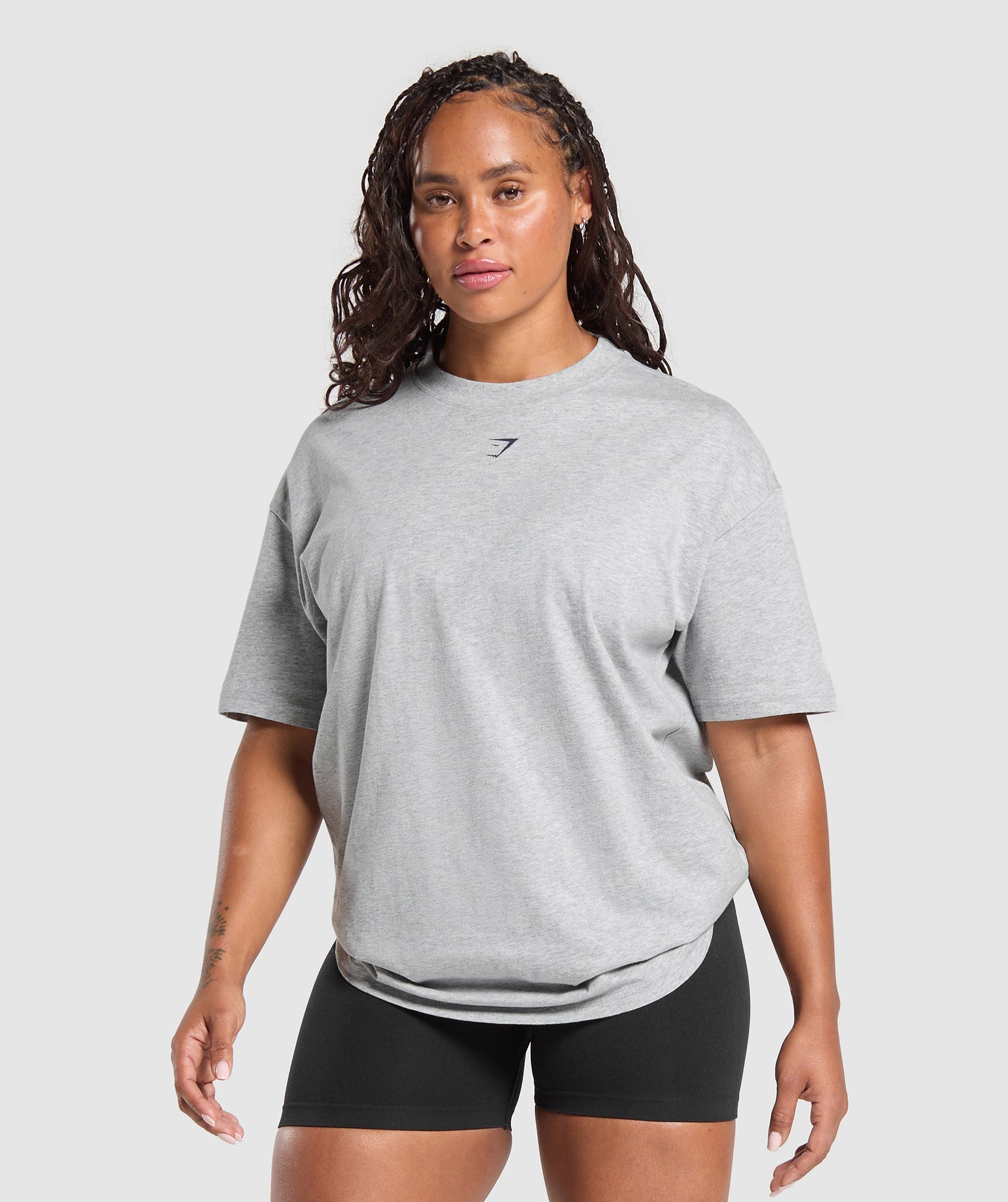 Gymshark Strength Department Graphic T-Shirt - Light Grey Marl
