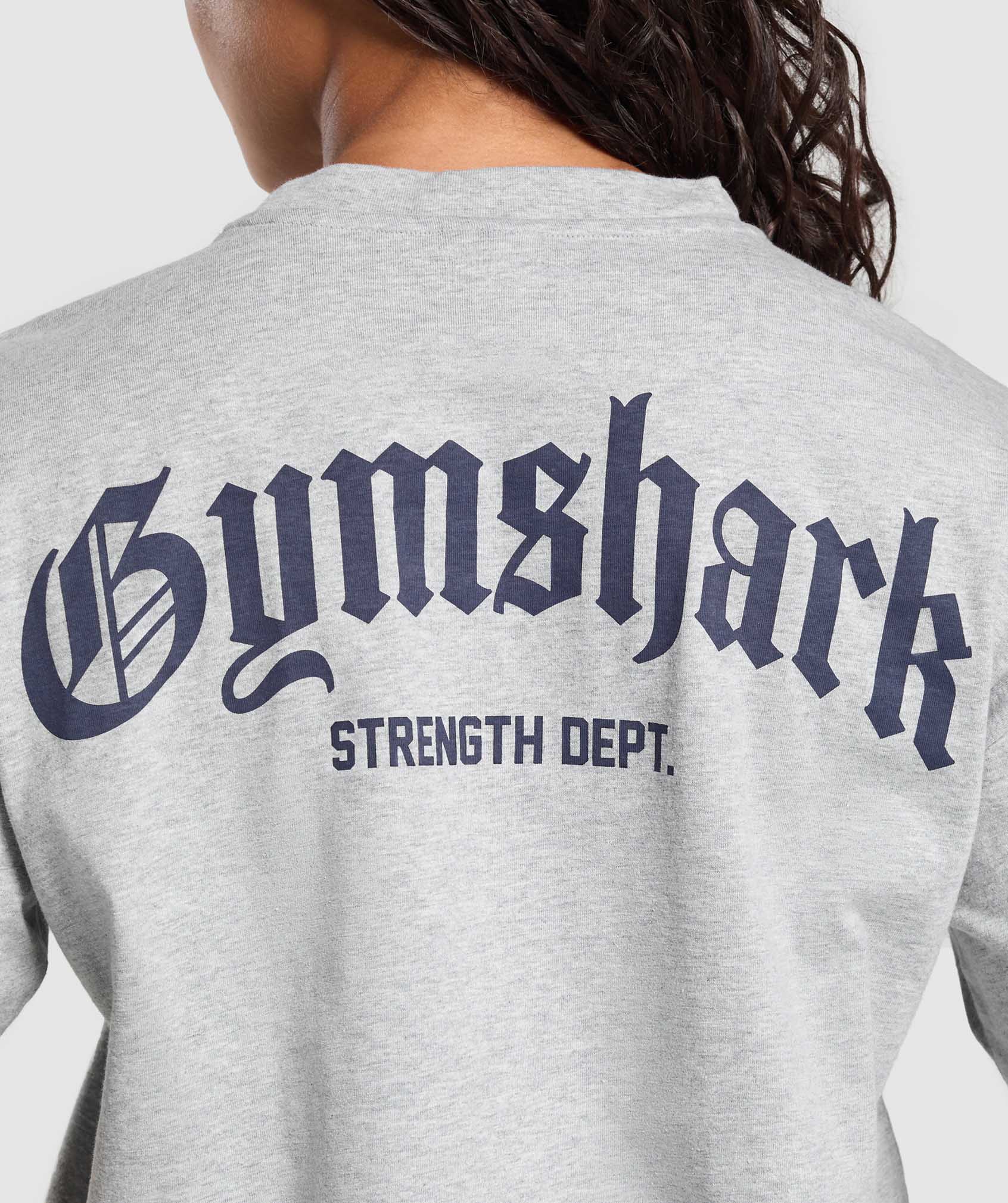 Gymshark Strength Department Graphic T-Shirt - Light Grey Marl