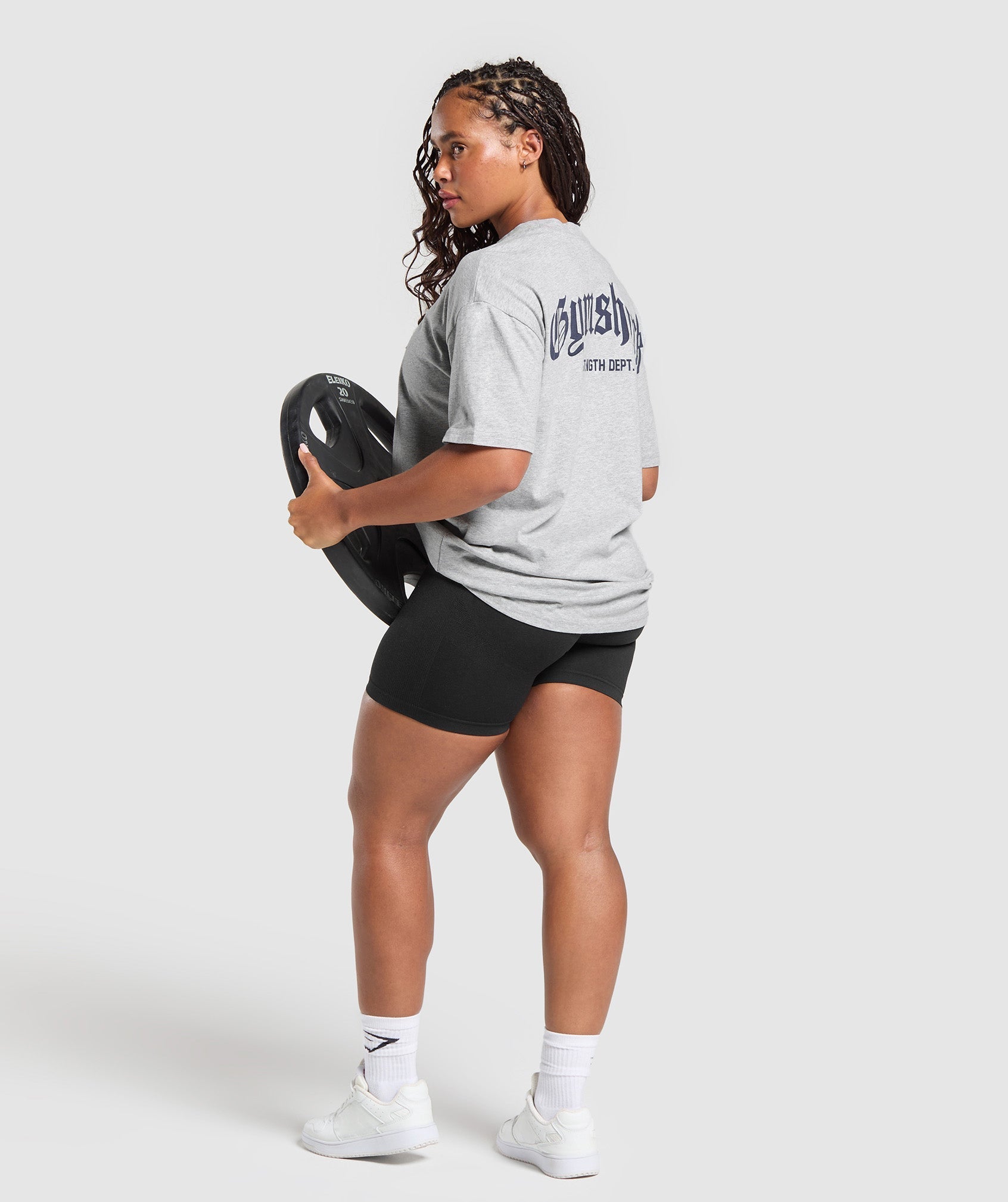 Gymshark Strength Department Graphic T-Shirt - Light Grey Marl