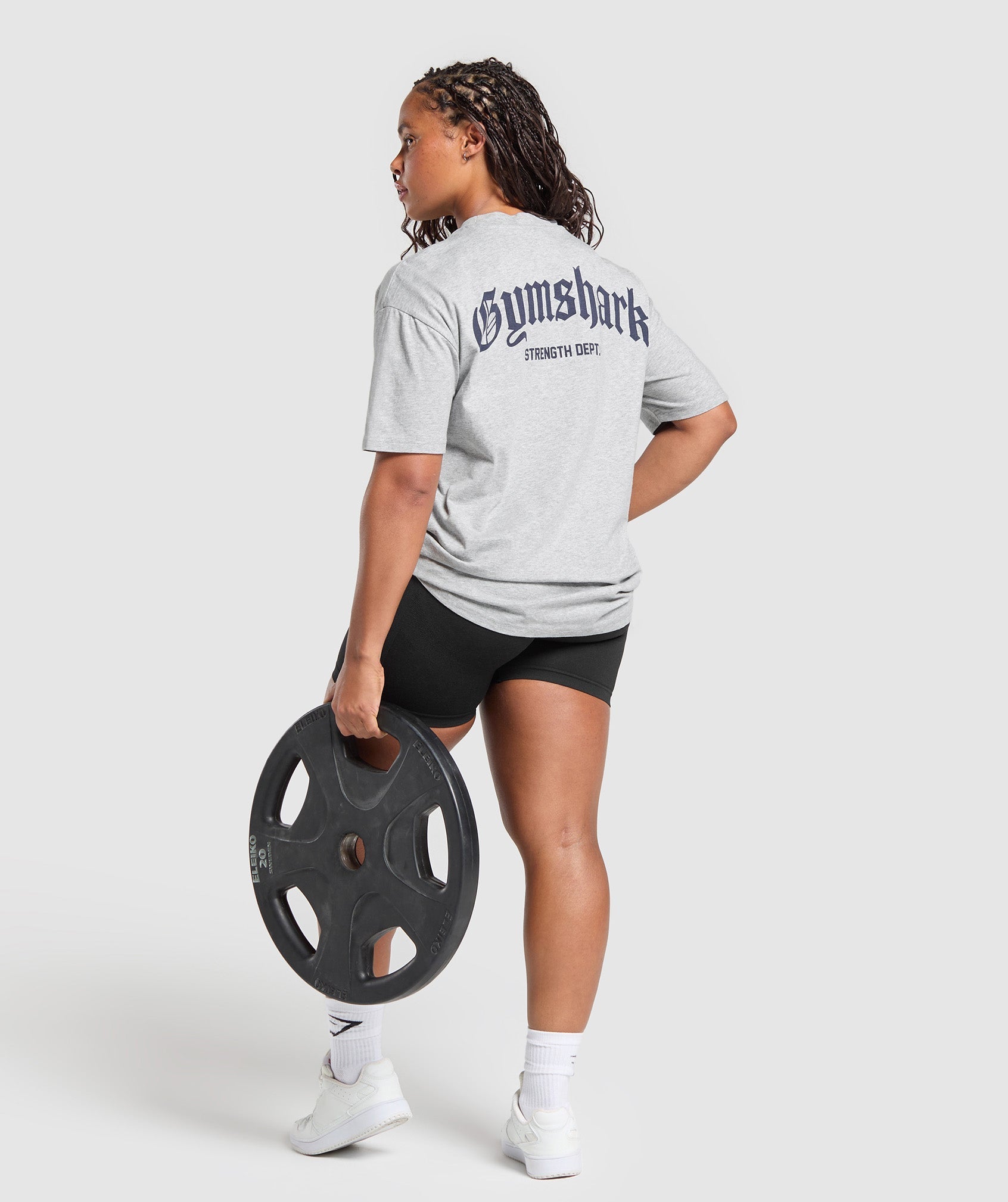 Gymshark Strength Department Graphic T-Shirt - Light Grey Marl