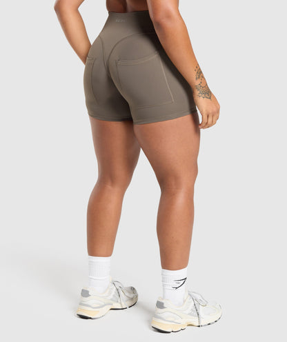 Gymshark Superset Pocket Shorts - Camo Brown
