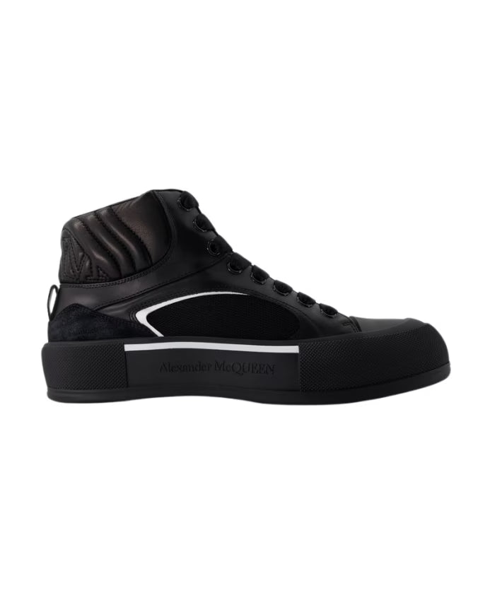 Deck Sneakers - Alexander McQueen - Leather - Black/White