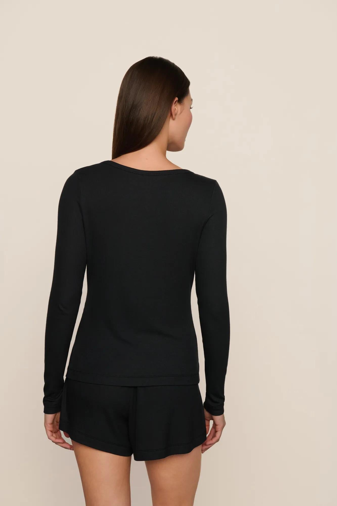 Dream Rib Long Sleeve Henley Tee