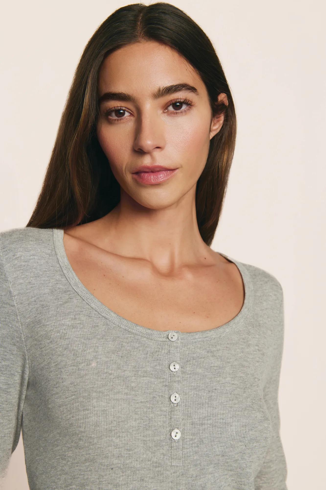 Dream Rib Long Sleeve Henley Tee