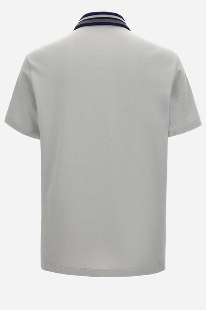Versace Milano Embroidery Polo In Cotton Piquet