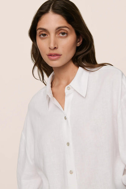 Linen Blend Relaxed Quarter Sleeve Top