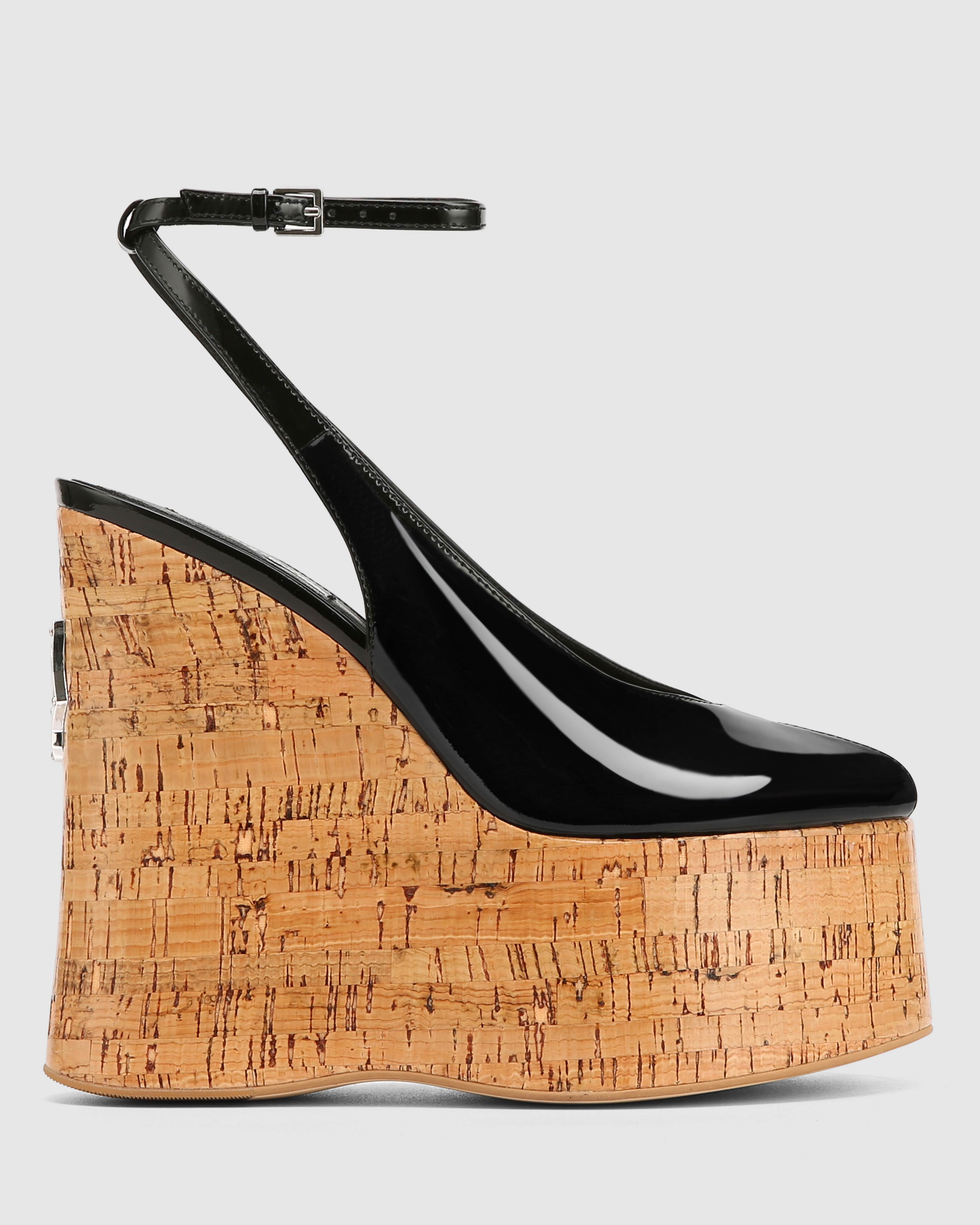 Tansy Black Patent Cork
