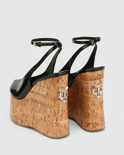 Tansy Black Patent Cork