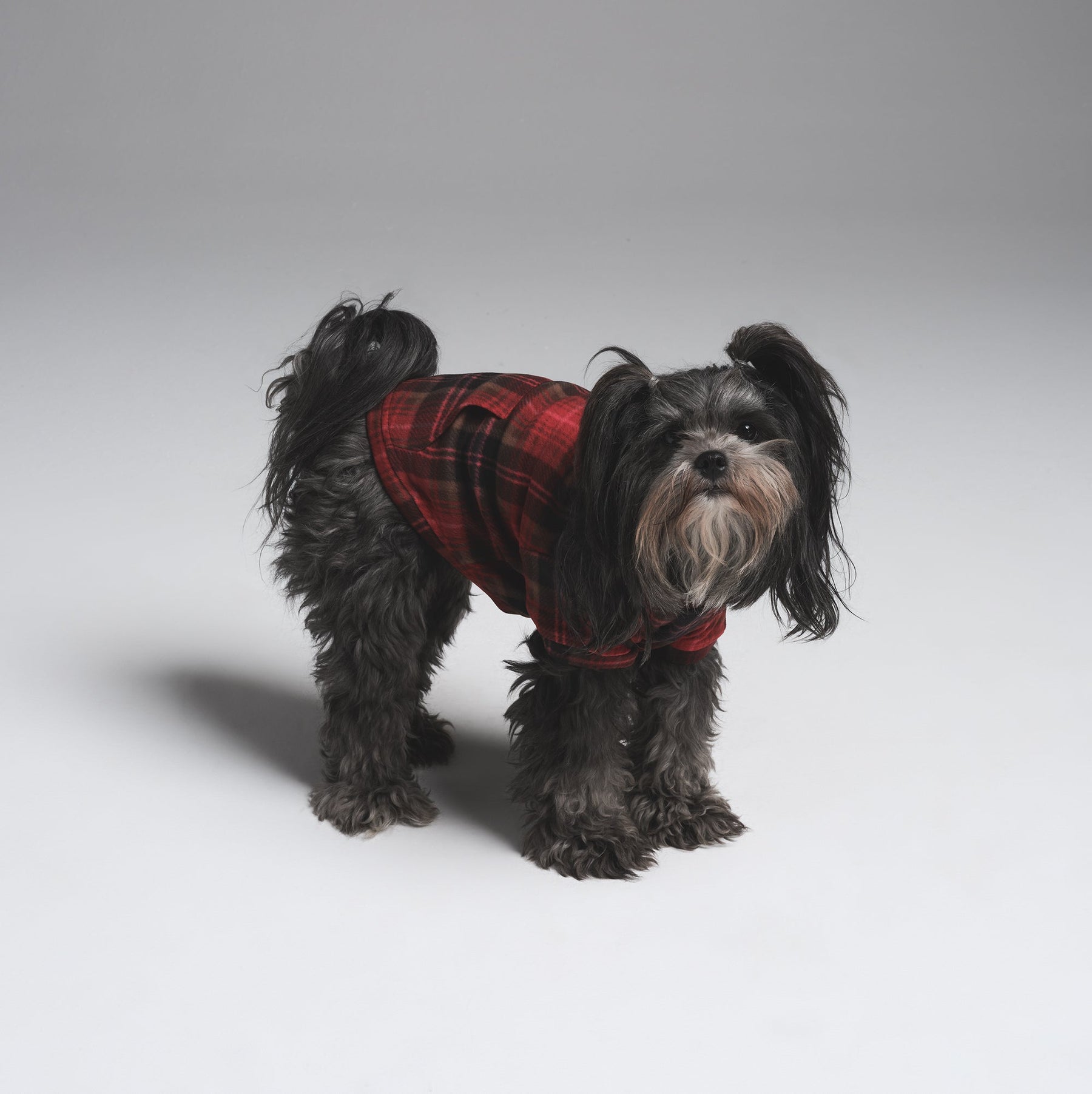 FLEECE SLEEP PET HOODIE | CRANBERRY PLAID