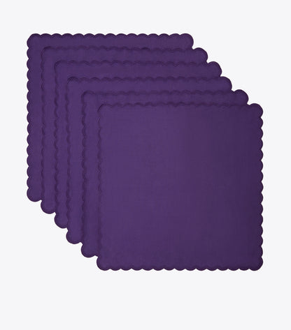 Scalloped Dinner Linen Napkin, Set of 6
