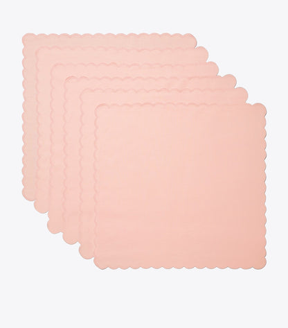 Scalloped Dinner Linen Napkin, Set of 6