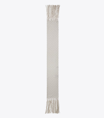 T Monogram Fringed Oblong Scarf