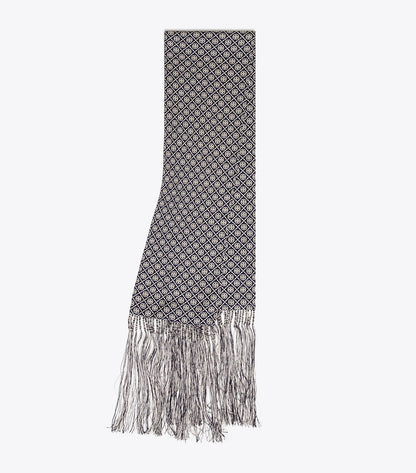 T Monogram Fringed Oblong Scarf