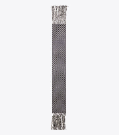 T Monogram Fringed Oblong Scarf