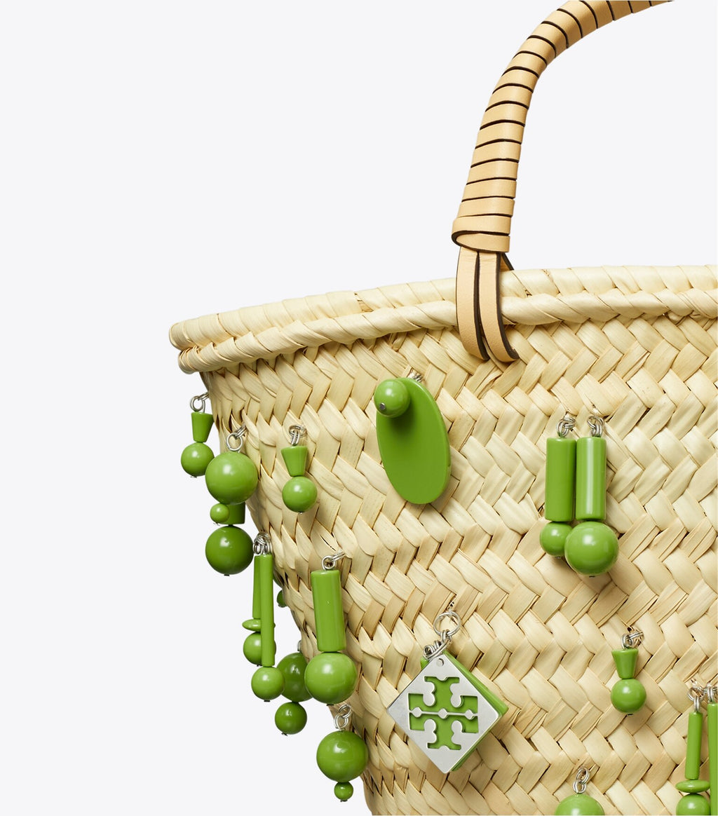 Small Raffia Embroidered Tote