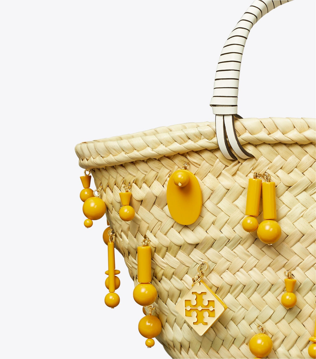 Small Raffia Embroidered Tote