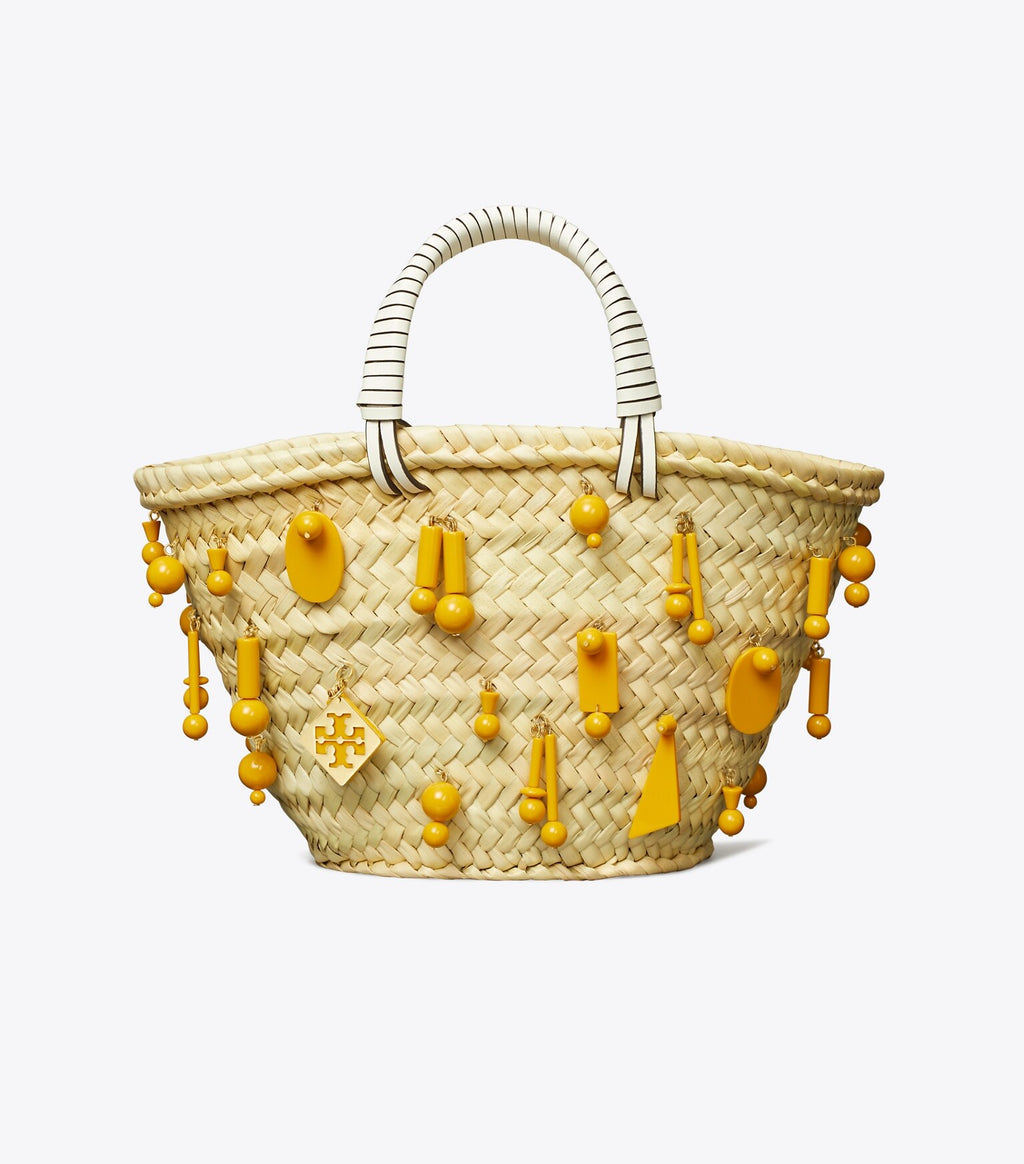Small Raffia Embroidered Tote