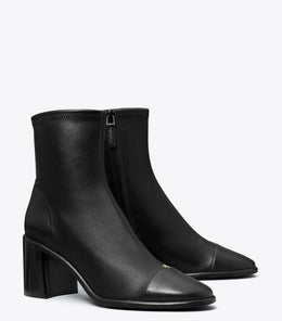 Cap-Toe Heeled Ankle Boot