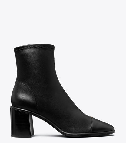 Cap-Toe Heeled Ankle Boot