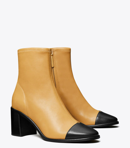 Cap-Toe Heeled Ankle Boot